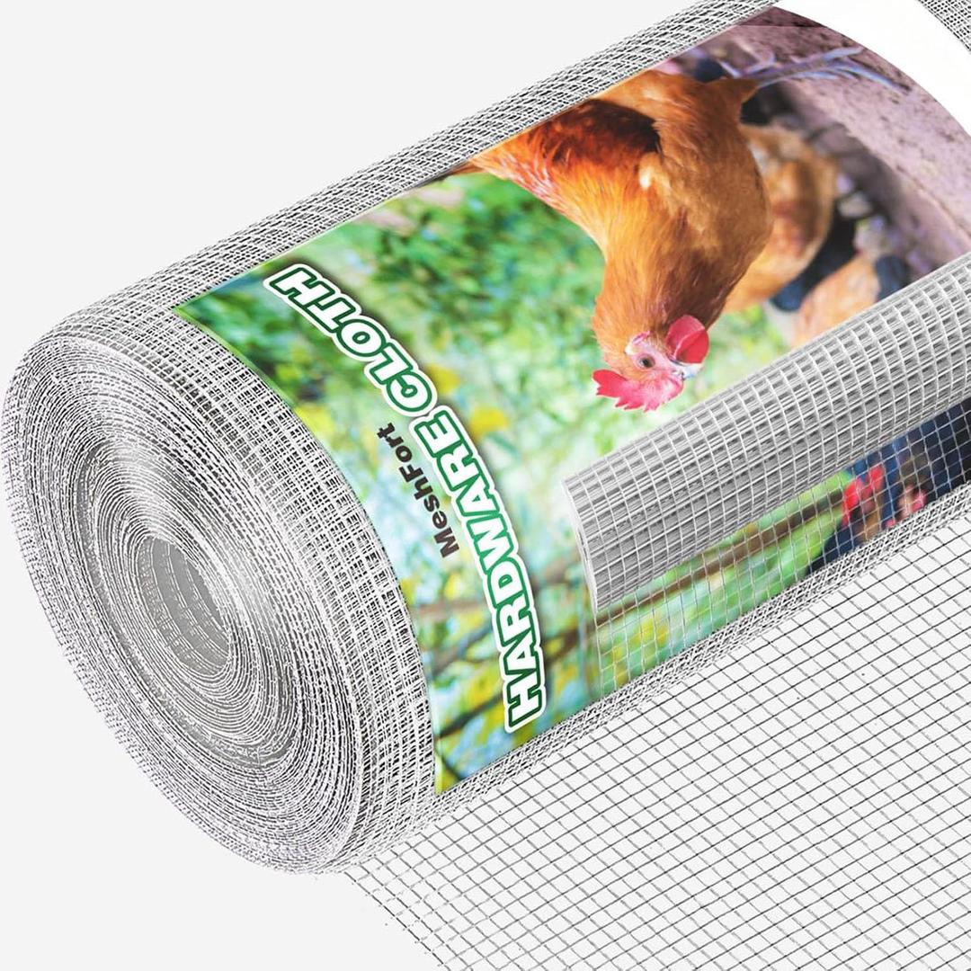 Hardware Cloth 1/2 Inch 48 x 100 ft 19 Hot - Dipped Galvanized After Welding. Ideal for Chicken, Rabbit, Snake Cages and Fencing, 1/2 inch 48" x 100 ft 19Ga