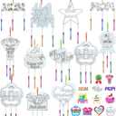 Mother’s Day Unfinished Wooden Wind Chimes Craft Ornaments - DIY Grandma's Holiday Wood Hanging Decorations for Home Kitchen Porch - Wooden Decor for Best Mom Ever Party Supplies, Set of 12