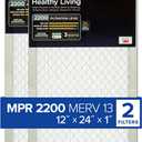 Filtrete 12x24x1 AC Furnace Air Filter, MERV 13, MPR 2200, Elite Allergen, Bacteria & Virus Filter, 3-Month Pleated 1-Inch Electrostatic Air Cleaning Filter, 2-Pack (Actual Size 11.69x23.69x0.78 in)