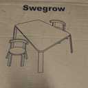 Swegrow Kids Table and 2 Chairs Set, Wooden Table and Chairs for Kids & Toddler，Kid Wooden Furniture for Playroom/Home/Kindergarten