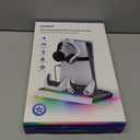 PS5/Slim/Pro Stand for Disc & Digital Console, PS5 Cooling & Charging Station with RGB Lights, PS5 Controller Charger Built-in 3 Level & AUTO Adjustable Fan, PS5/Slim/Pro Accessories for PS 4 Cases (Black & White)