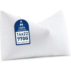 MIULEE 14x22 Synthetic Down Alternative Pillow Insert, Fluffy Soft Throw Pillow for Couch Bed Sofa Plush Luxury Lumbar Support