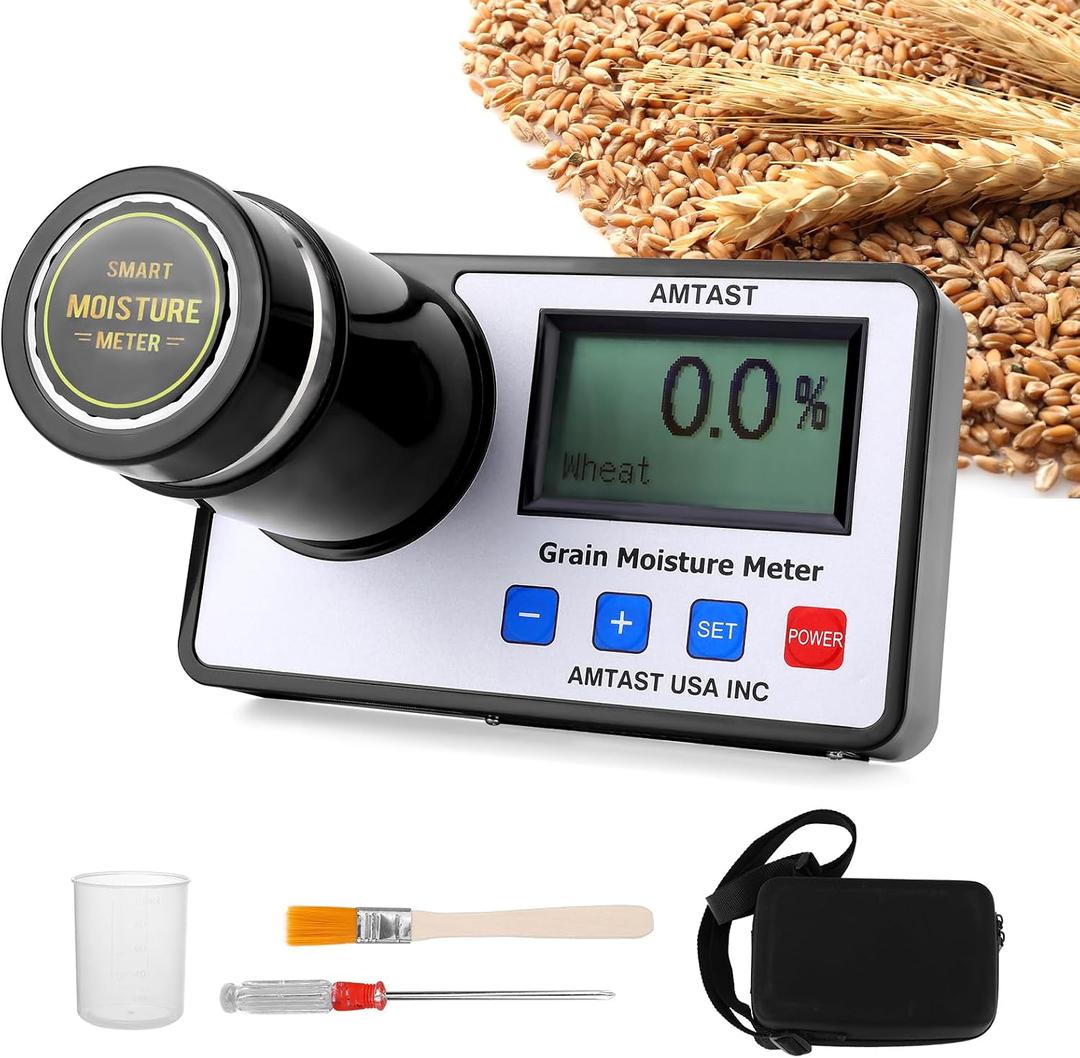 Grain Moisture Meter High Precision Grain Moisture Tester with Temperature Compensation Portable Seed Moisture Meter for 22 Grains including Wheat, Soybean, Coffee and More