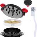 Chicken Shredder Tool Twist Pro - Large Meat Shredder for Chicken Breast, Pulled Pork, Beef with Upgraded Stainless Steel Spikes Wall Mounted Design BPA-Free Kitchen Essentials Gadgets (Red/Black)