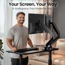 EVEO Premium Dual Monitor Mount 14"-32 Dual Monitor Arm VESA Bracket Adjustable Height Gas Spring Dual Monitor Stand, Screen Full Motion Dual Monitor Arm-Computer Monitor Stand for 2 Screens - Black