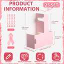 TaoBary 25 Set Breast Cancer Awareness Gifts 2 Cup Drink Carrier with Handle Pink Portable Foldable Tray Drink Holder Breast Cancer Gifts for Woman Disposable Coffee Cup Holder with Pink Ribbon