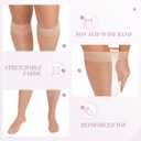 MANZI 6 Pairs Plus Size Knee Highs for Women 15 Denier Sheer Nylon Socks Knee High Stockings (3X-Large-4X-Large, Natural)