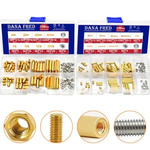M2 M3 Hex Brass Standoff Spacers Nuts Screws Kit,240pcs M2M3 Male Female Metric Thread Mount Spacer Screw Nut Bolt Motherboard Spacer for DIY Computer Build, Electronic Projects, Circuit Board (M2 M3 Brass Standoff Kit)