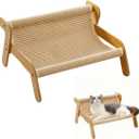 FTKV Cat Hammock, 2-in-1 Cat Scratch Pad and Cat Couch for Most Cats, Sisal Cats Scratcher Bed for Home Indoor, Cat Hammock Gifts for Cats