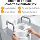 Raised Toilet Seat with Handles, Toilet Seat Riser for Seniors with Adjustable Height & Width, Cozy Padded, 300lb Capacity, Handicap Toilet Seat for Elderly