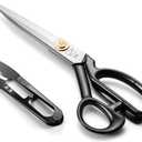 Sewing Scissors - Fabric Scissors 10 inch-Tailor's Dressmaking Shears Heavy Duty for Fabric, Leather Cutting, Sewing, Dressmaking, Tailoring, Altering (Right-Handed,10 inch White)