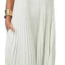 Women's Summer Pleated Maxi Dress 2024 Casual Cap Sleeve Loose Fit Flowy Long Dresses with Pockets, L