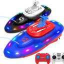 Spider-Shaped Remote Control Boat for Pool, RC Boats 2-Pack Summer Toys with Water Spray for Kids, LED Lights, 2.4 GHz,Gift for Boys or Kids and Adults (Blue & Red)