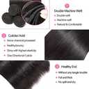 20 20 20 Inch Straight Bundles Human Hair 3 Bundles Brazilian Remy Hair 50 Grams/Bundle 10A Grade Unprocessed Virgin Hairs #1B Natural Black Color Straight Bundle Weaves Hair Extensions