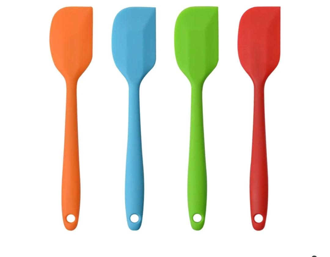 Silicone Spatulas, 11 inch Rubber Spatula Heat Resistant Seamless One Piece Design Non-Stick Flexible Scrapers Baking Mixing Tool (4 Piece)