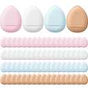 Gerrii 72 Pcs Mini Powder Puff, Finger Makeup Sponge Soft Beauty Makeup Blender Puff for Foundation, Face Powder, Under Eye Setting, Concealer, Repair Cream, Cosmetic Tool(Pink, Beige, Blue, White)