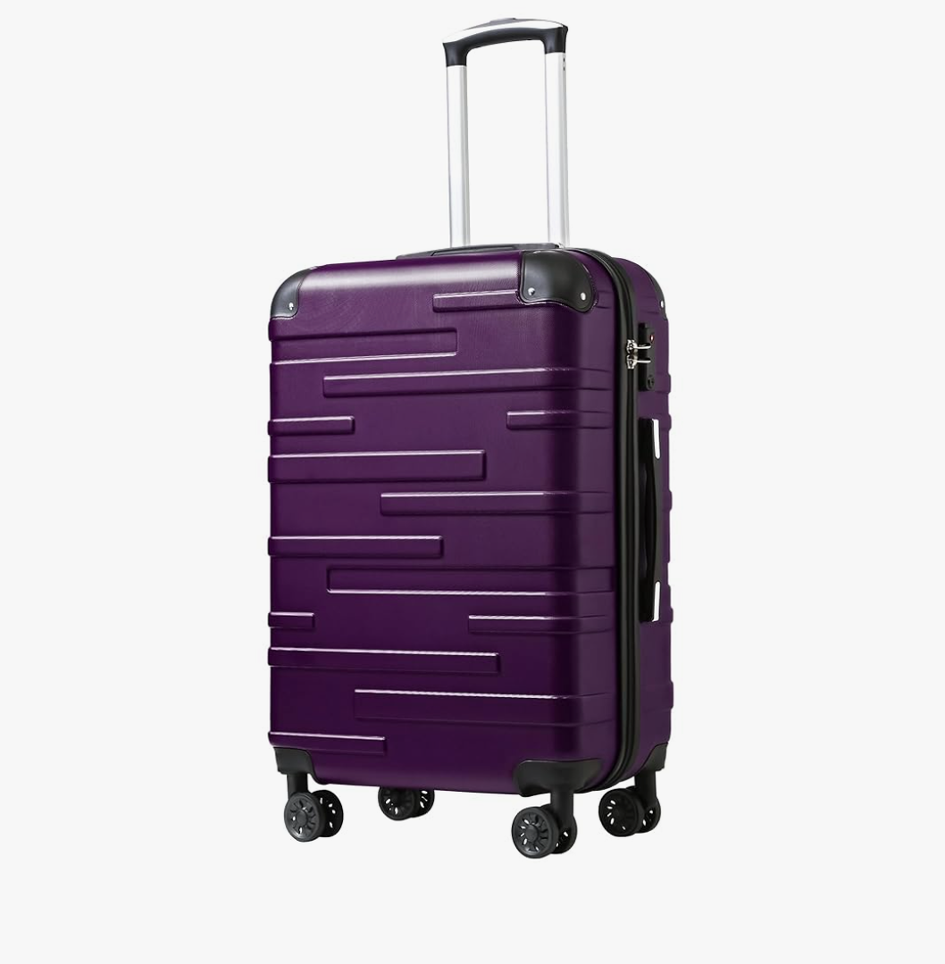 Coolife Luggage Suitcase Carry-on Hardside Travel Luggage TSA Lock Spinner Telescopic Handle