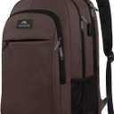 MATEIN Laptop Backpack, Extra Large TSA Friendly 17.3 Inch Travel Computer Backpack with USB Charging Port, Anti Theft Carry On Flight Approved Business Work College Backpack Bag for Men Women, Brown