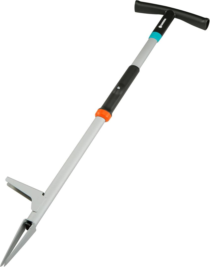 Gardena (03518 - Weed Puller Remover Tool, Heavy Duty Stand-Up Garden Hand Weeder, Easy Weed Removal, Built-in Ejector, Long Handle for Outdoor Use. Weeding Claw.
