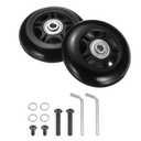 uxcell Set of 1 Luggage Wheels Replacement 75 x 24 mm/3" x 0.9" Rubber Swivel Caster Bearing Wheels Repair Kits for Suitcase Inline Outdoor Skate,Black