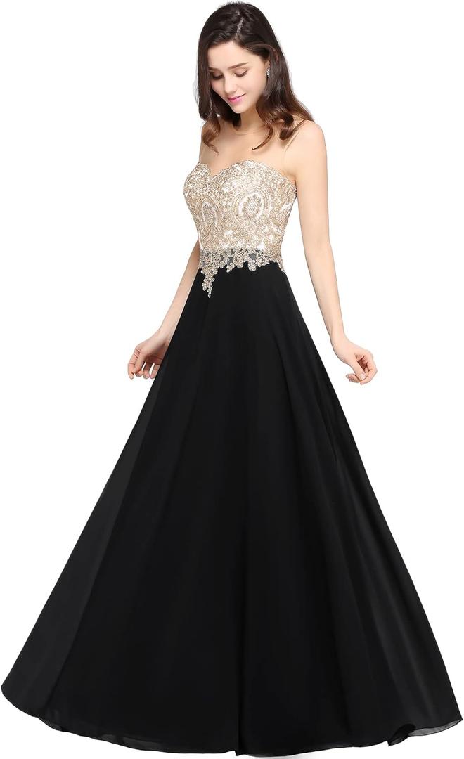 Babyonline Women's 2025 Summer Maxi Dress - Sleeveless Elegant Round Neck High Waist Flowy Wedding Guest Formal Long Dresses (Large, Black)