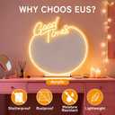 Neonawall Good Times Neon Sign Mirror, Retro Dimmable Circle Wall Decor with Warm White Light, USB Powered Acrylic Mirror for Bedroom, Living Room