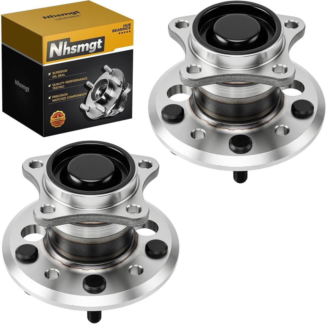 2X Rear Wheel Hub Bearing Assembly Compatible with Toyota Camry 2002-2004 Non-ABS 5-Lug 512208 (Except Built Vehicles)