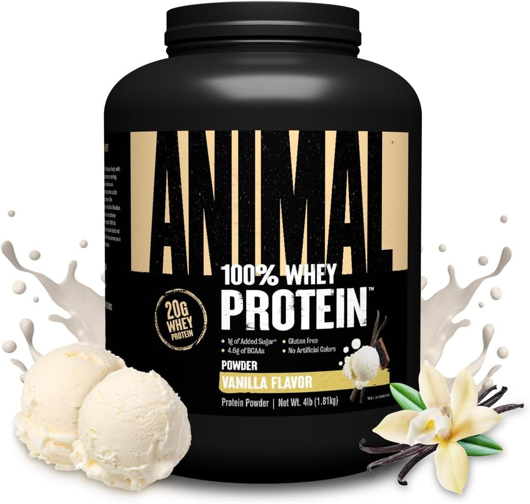 Animal 100% Whey Protein Powder, 20G High Protein | Vanilla 4LB (EXP 02/03/28)