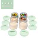 Termichy Stackable Formula Dispenser Portable Milk Powder Container, 2 Pack, Light Green