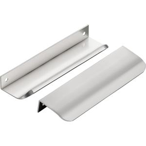 Ravinte Hardware 10 Pack Silver Cabinet Handles, 5.9 Inch (150mm) Finger Edge Pulls, 5 Inch Hole Center, Finger Pulls for Cabinets