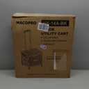 Folding Utility Cart Portable Rolling Crate Handcart Shopping Trolley Collapsible Tool Box, with Lid, Basket on 4 Rotate Wheels, for Grocery, Office, Luggage, Teacher (Black)