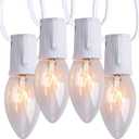 C9 Christmas String Lights Outdoor 100 ft Vintage Christmas Tree Lights for Indoor Outdoor Roofline Patio Room Holiday Party Backyard Xmas Decoration, White Wire, 100+4 Bulbs