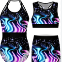 JESKIDS Gymnastics Leotards for Girls Dance Unitards Biketards Matching Shorts Activewear Suits for Girls 10 Years
