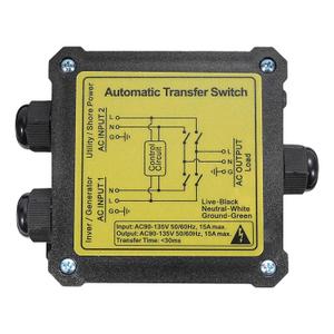 15Amp Automatic Transfer Switch,120V ATS Auto Transfer Switch for RV Home Generator Inverter