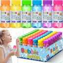 Bubble Bottles 48 Pack (2oz), Bubbles for Kids, Bubble Solution with Bulk Wands in 6 Colors as Party Favors for Toddlers 1-3, Summer Outdoor Toy Gift for Boys & Girls