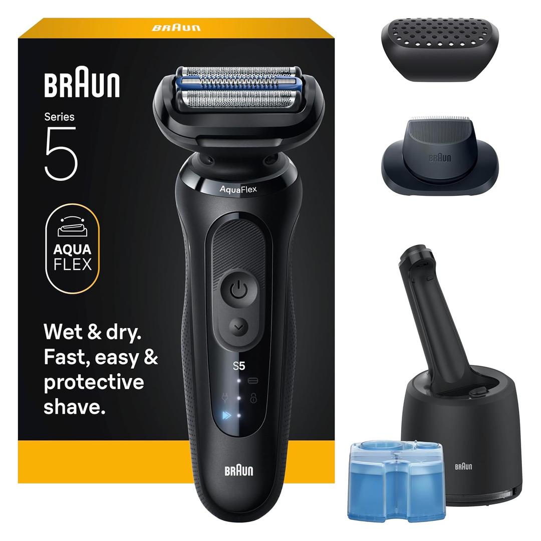 Braun Electric Razor for Men Series 5, Beard Shaver, Electric Shaver, Precision Trimmer, 4-in-1 Clean & Charge Center, S5 5160cc