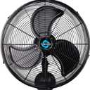 Tornado 20 Inch Pro Series High Velocity Oscillating Waterproof Outdoor Wall Mount Fan For Industrial, Commercial, Residential Use 3 Speed 5250 CFM UL Safety Listed