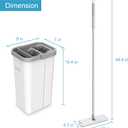 BOSHENG Mop and Bucket with Wringer Set, Hands Free Flat Floor Mop and Bucket, 3 Washable Microfiber Pads Included, Wet and Dry Use, Home Floor Cleaning System for All Floor Types and Windows
