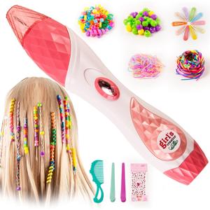 DIY Hair Braiding Machine with Beads - Kids Automatic Hair Styling Tool & Jewelry Maker Kit, Ideal Easter Basket Filler, Birthday Gift for Girls Age 5 6 7 8 9 10 11 12 Year Old