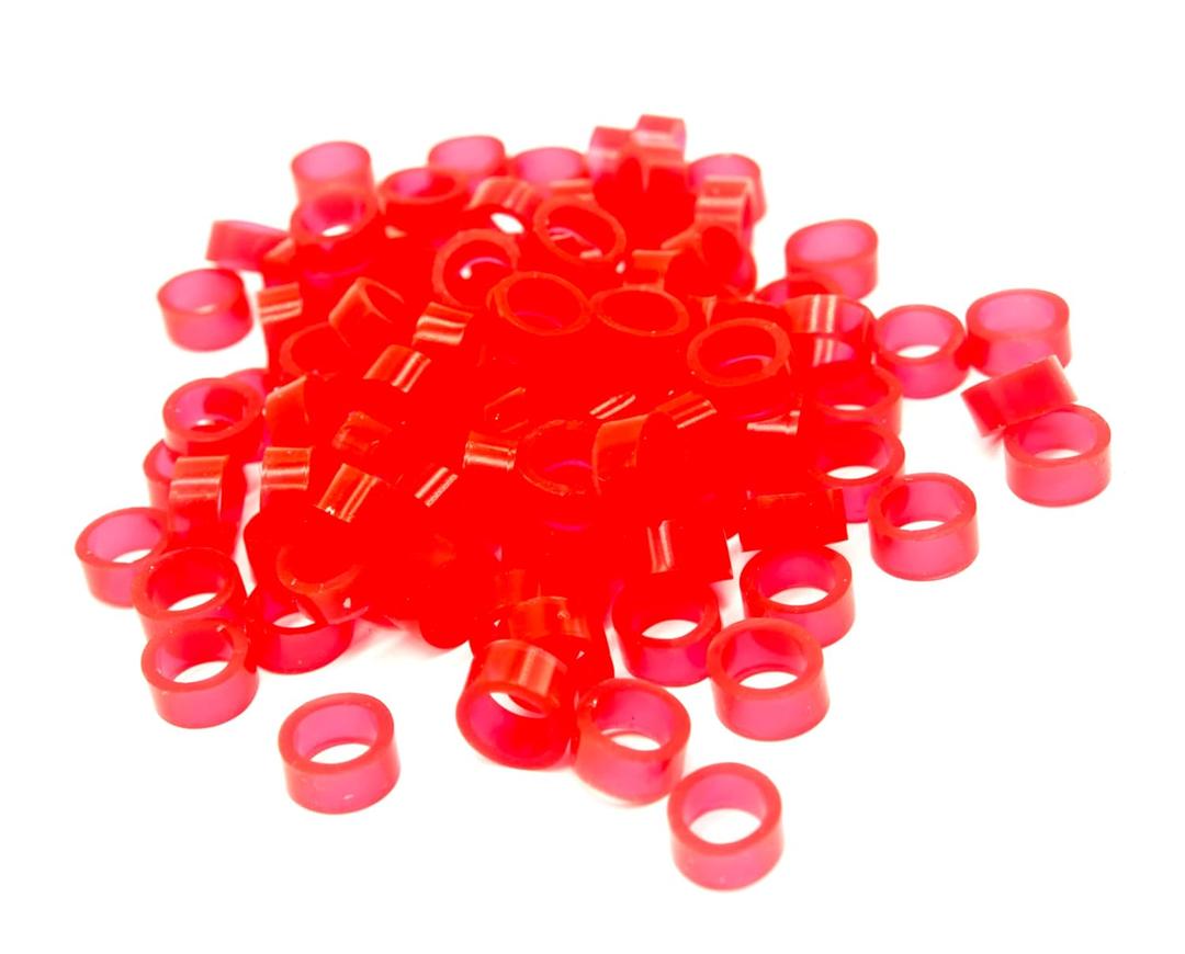 200pcs Dental Color Code Rings, 6mm Silicone Non-Toxic Orthodontic Rings Accessory, Autoclavable Instrument Identification System for Dental Clinics (Red, S)