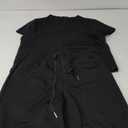 ANRABESS Women's 2 piece Outfits Lounge Sets Summer Casual Short Sleeve Tops Wide Leg Pants Sweatsuits Tracksuit Sets 1517heise-M, Medium, Black