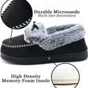 DL Womens Fuzzy Warm Moccasin Slippers Memory Foam, Soft Fluffy Women's Winter House Slipper Closed Back Fur Lined, Cozy Ladies Suede Indoor Bedroom Houseshoes Non-Slip, 8