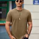 COOFANDY Mens T Shirts Casual Short Sleeve Cotton Tee Shirts Hipster Hip Hop Longline T-Shirt Basic Summer Tops (Green, XL)