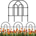 AMAGABELI GARDEN & HOME 35 Panels 18in(H)50ft(L) Decorative Garden Fences and Borders for Dogs Garden Fencing Animal Barrier No Dig Rustproof Metal Fence Panels for Flower Bed Fence Black