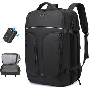 TANGCORLE Vacuum Compression Backpack for Travel, 47L Expandable Backpack with Pump, 17 inch Laptop Backpack Luggage Flight Approved with Vacuum Compression System