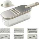 Mandoline Slicer for Kitchen,Mandoline Slicer with Container,6 in 1 Multi Purpose Food Chopper Vegetable Slicer,Cheese Shredder,Kitchen Gadgets