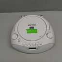 Portable CD Player Bluetooth Boombox with AM/FM Radio, USB, AUX-in, Headphone Jack, CD-R/RW & MP3-CD Compatible, Stereo Sound with Bass Boost, AC/Battery Operated – White