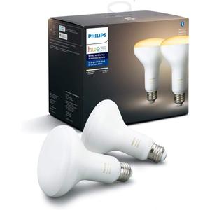 Philips Hue White Ambiance BR30 LED Smart Bulbs, Bluetooth & Zigbee Compatible (Hue Hub Optional), Works with Alexa & Google Assistant, Old Version, 2 Bulbs (2 Count (Pack of 1))