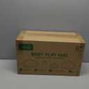 Vegan Leather Baby Play Mat for Floor, 50x50 Thick Foam Soft Padded Playpen Mat with Wipe-Clean and Waterproof Removable Cover for Babies and Toddlers Infants (Beige)