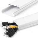 ZhiYo 34in TV Cord Hider for Wall Mounted TV, Large Cord Cover Wall, PVC Cable Management Raceway Kit, Wire Hider for Wall, White Wire Concealer 2 xL17in, W2in xH0.7in
